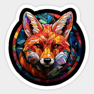 Geometric Stained Glass Fox Sticker